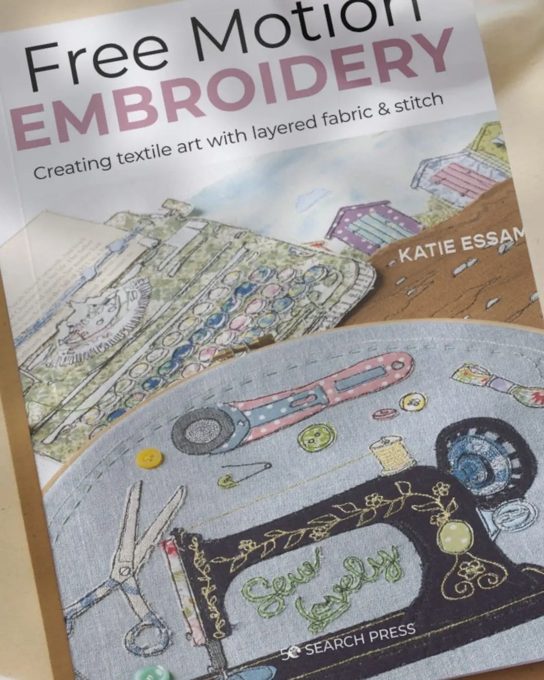 A book with a picture of sewing machine