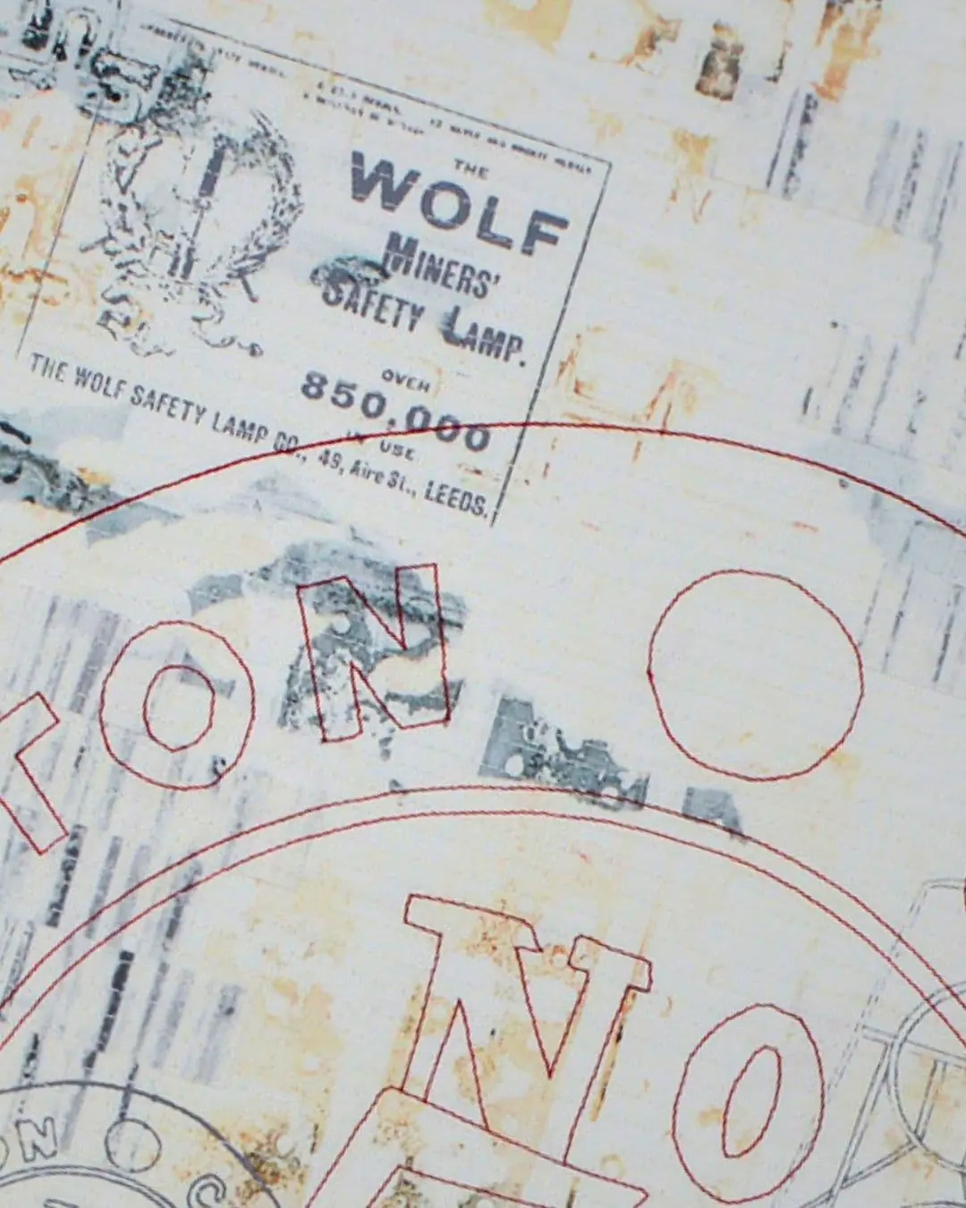 Close up screen printing on fabric with lettering detail