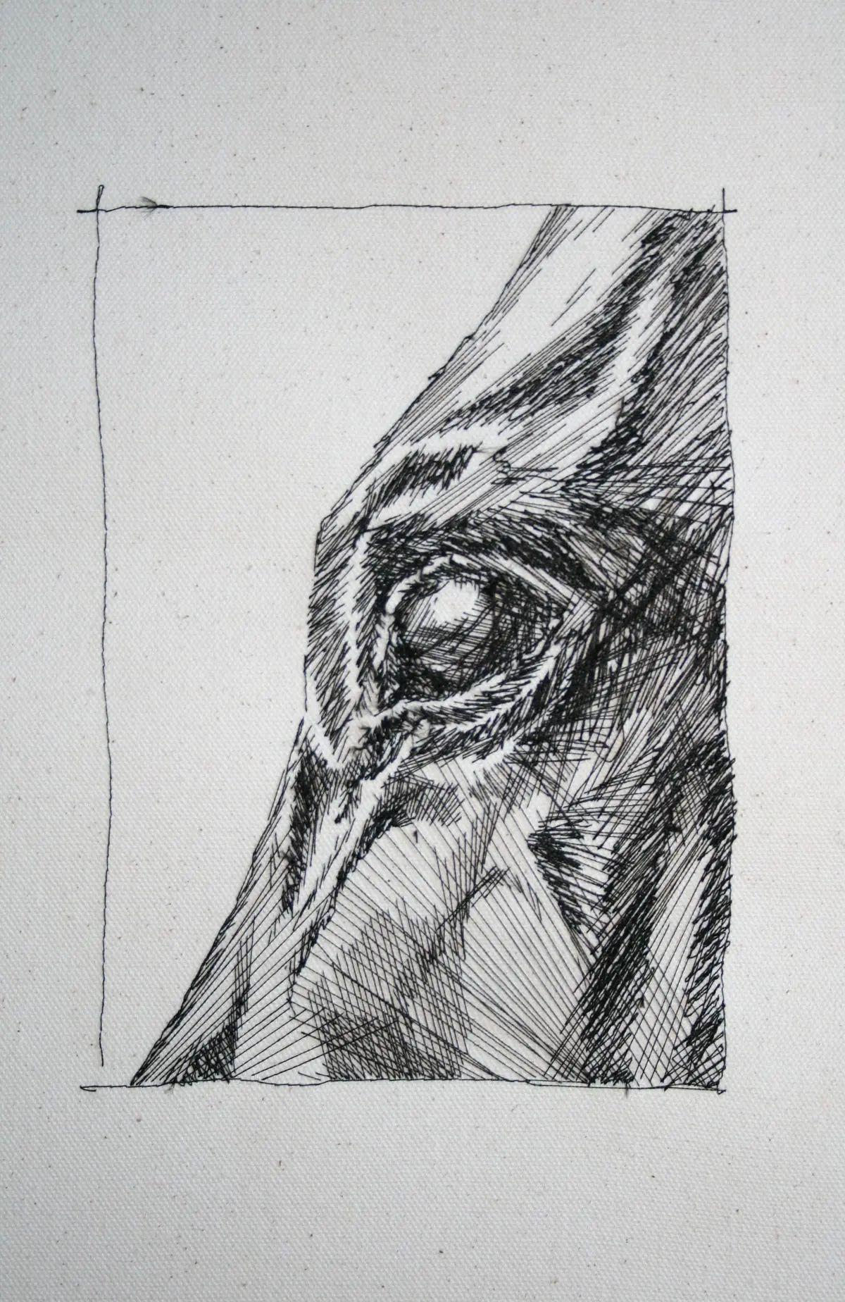 Bernie Leahy: Can You See Me, 2008. Stitch on Canvas