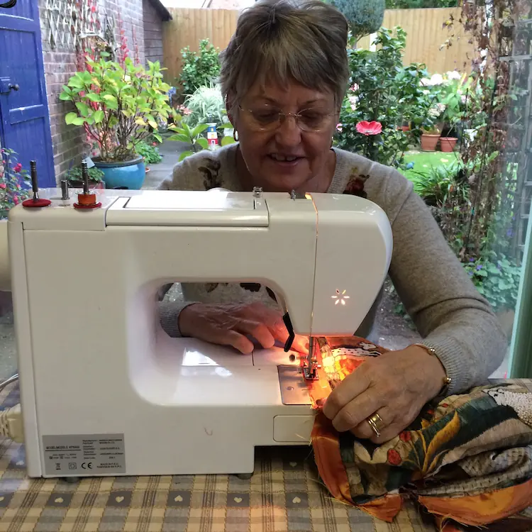 Aunty Linda in full swing at the sewing machine