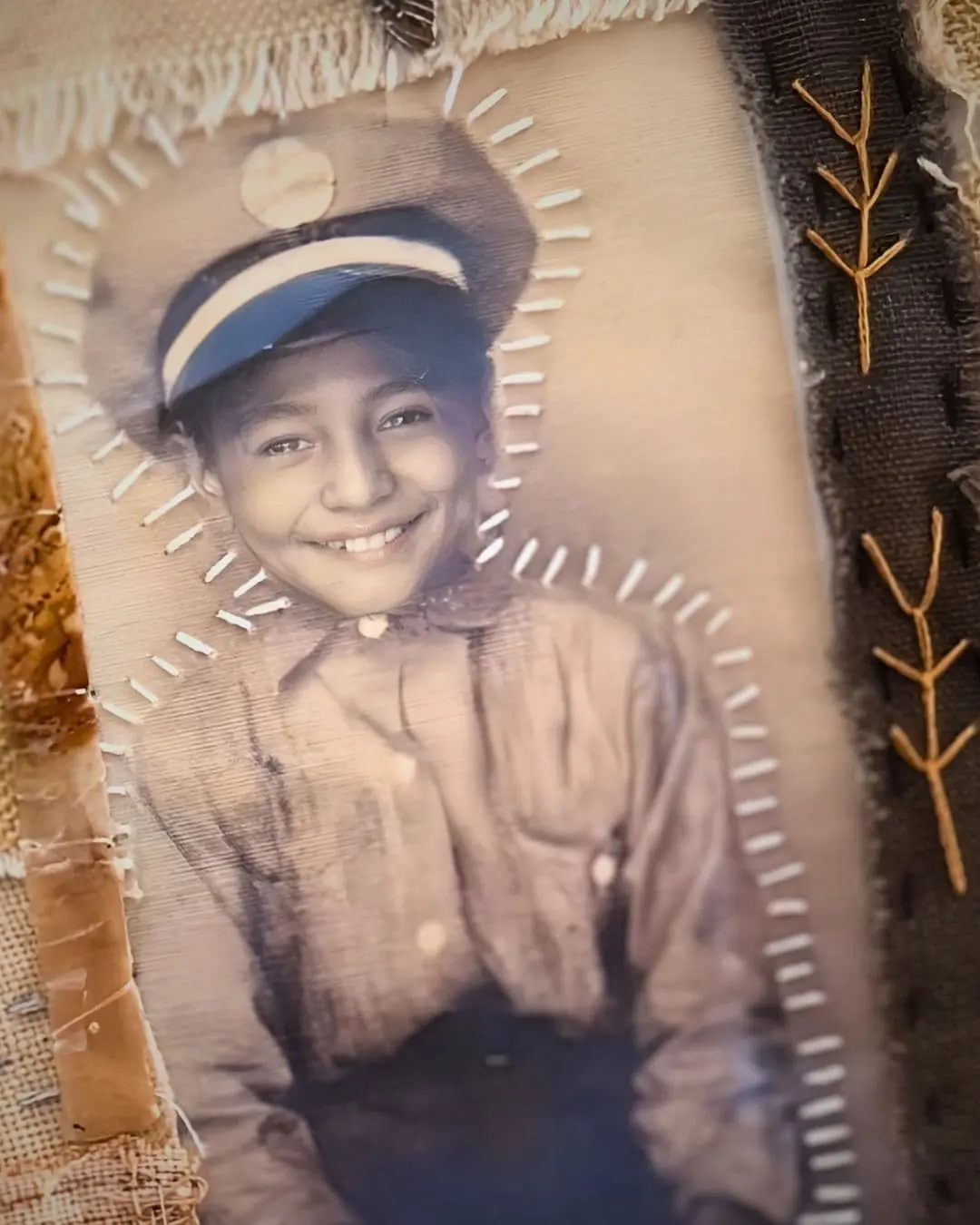 a close up of a photo of a boy