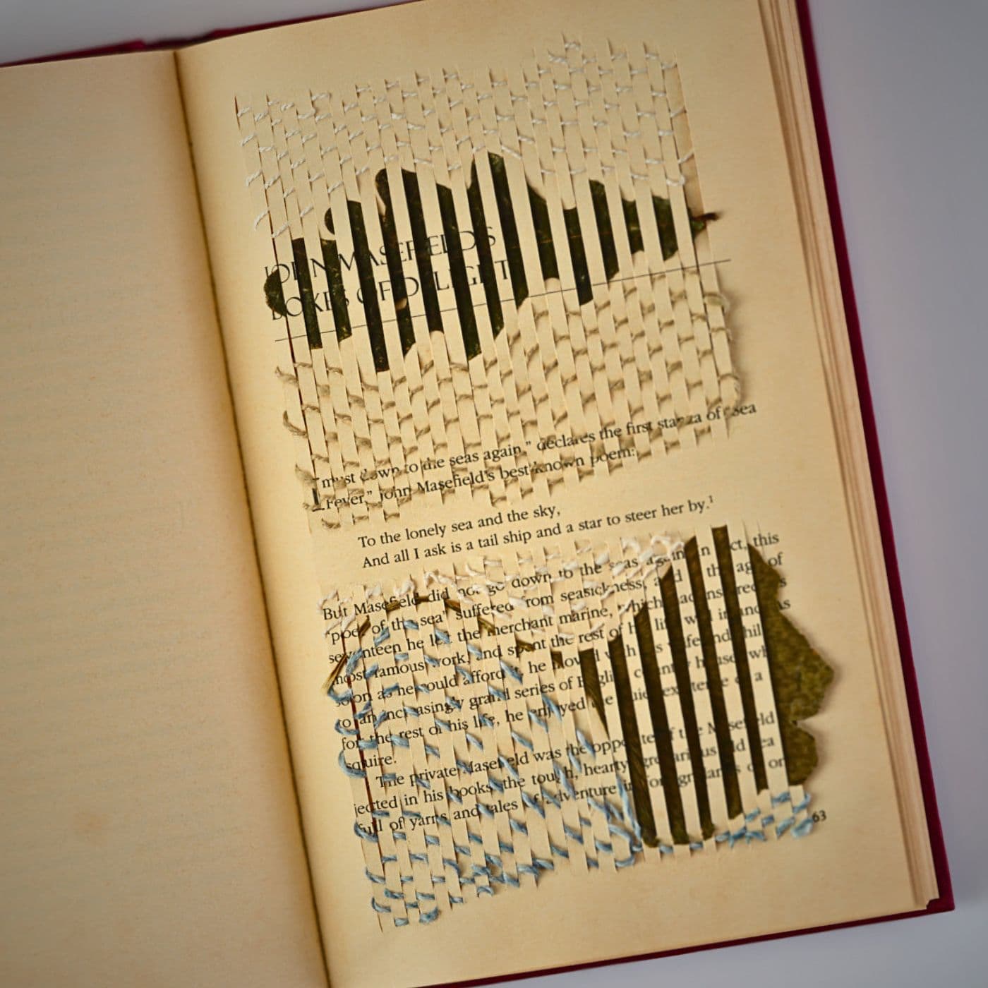 Handwoven textile of leaves