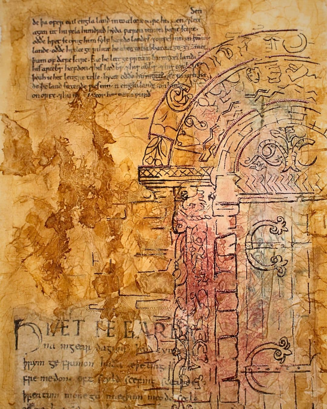 Textile artwork of Kilpeck Church, Herefordshire