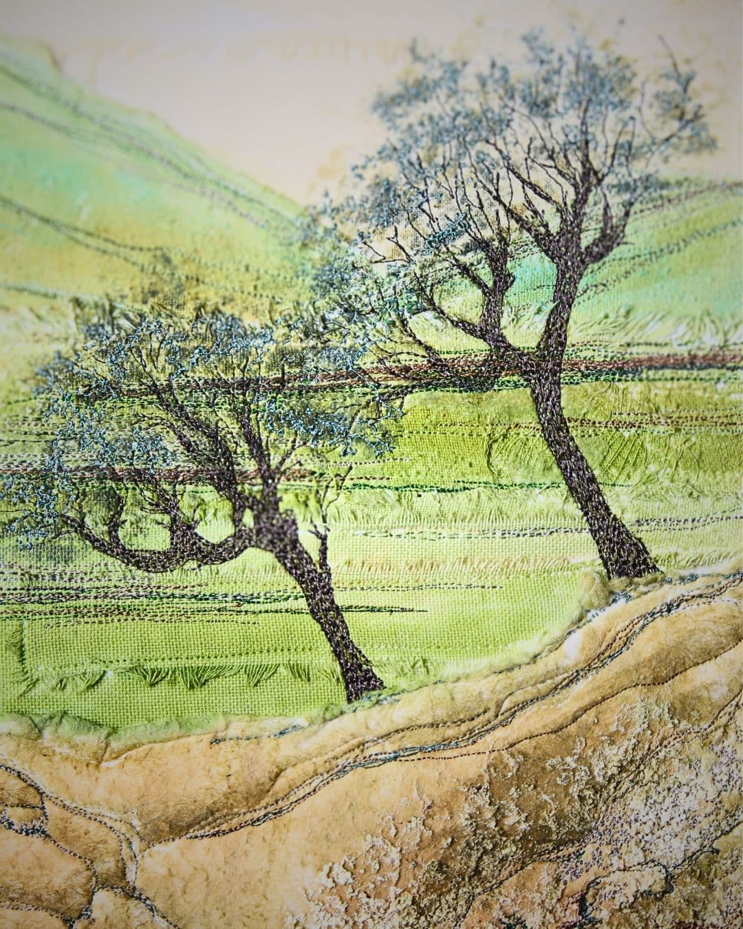 Textile artwork of scenery